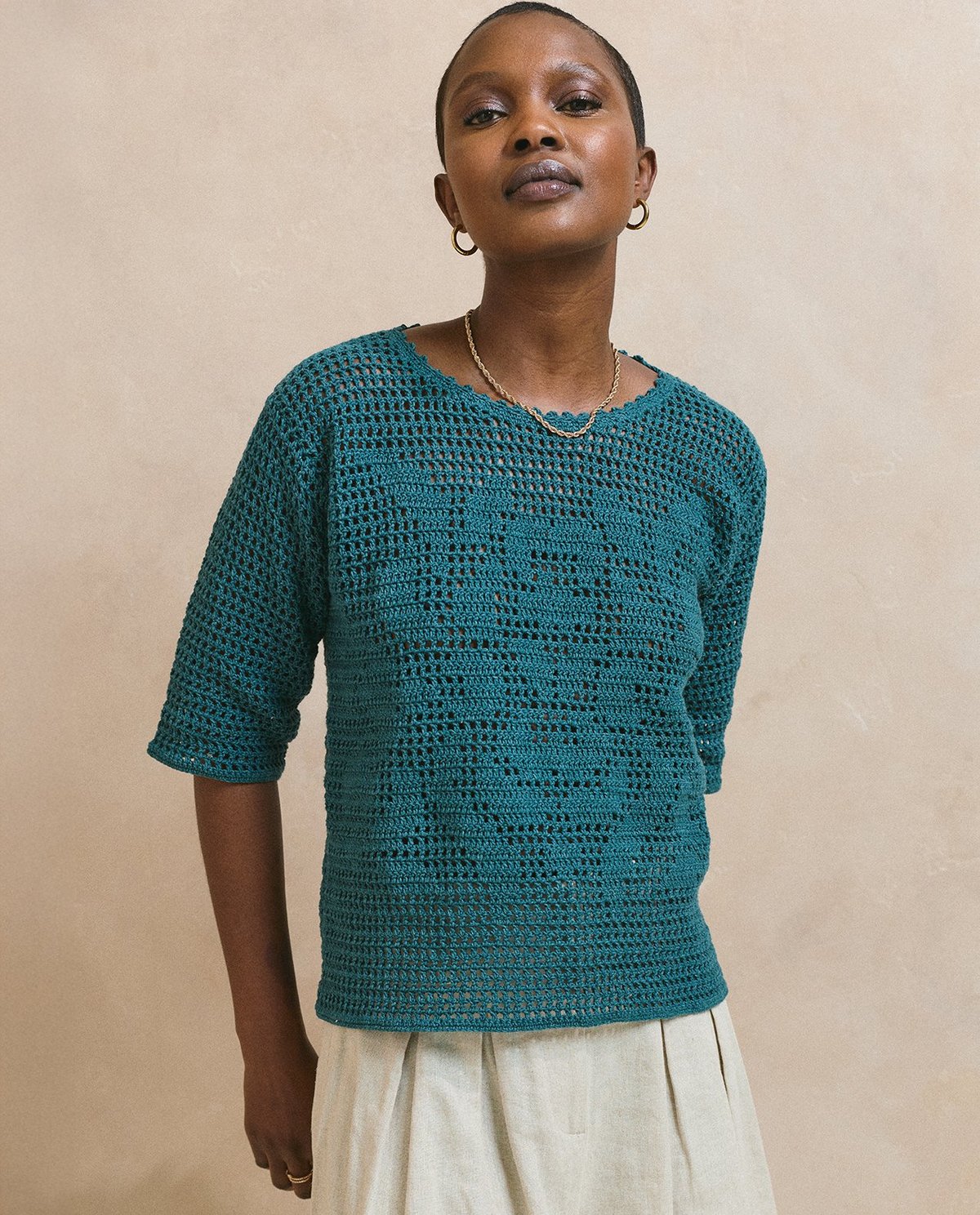 Patron PDF Crochet Phildar : le pull femme Hippolyte