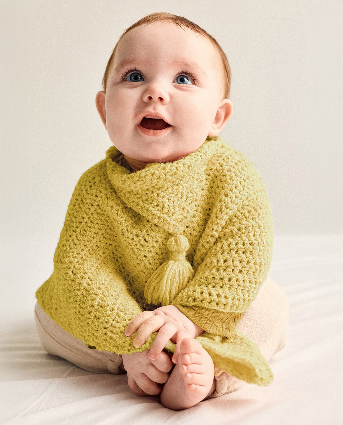 Patron PDF Crochet Phildar : le poncho bébé LEOTIME en phil baby alpaga - Facile