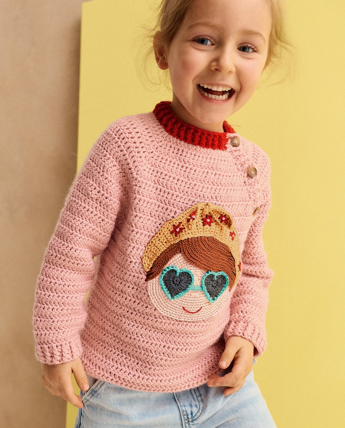 Kit Crochet Phildar : le pull fille MAXE en phil caresse et coton 3