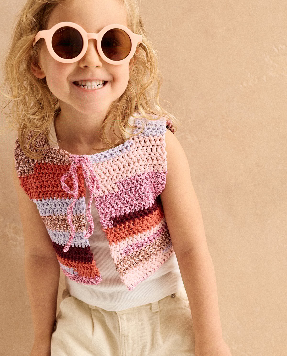 Kit Crochet Phildar : Le gilet MELISSE enfant en Phil Chromia