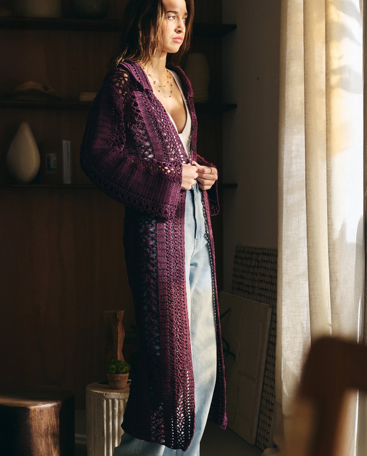 Patron PDF Crochet Pingouin : Modèle Maxi Cardigan Femme Ataroa en Pingo Esterel 3