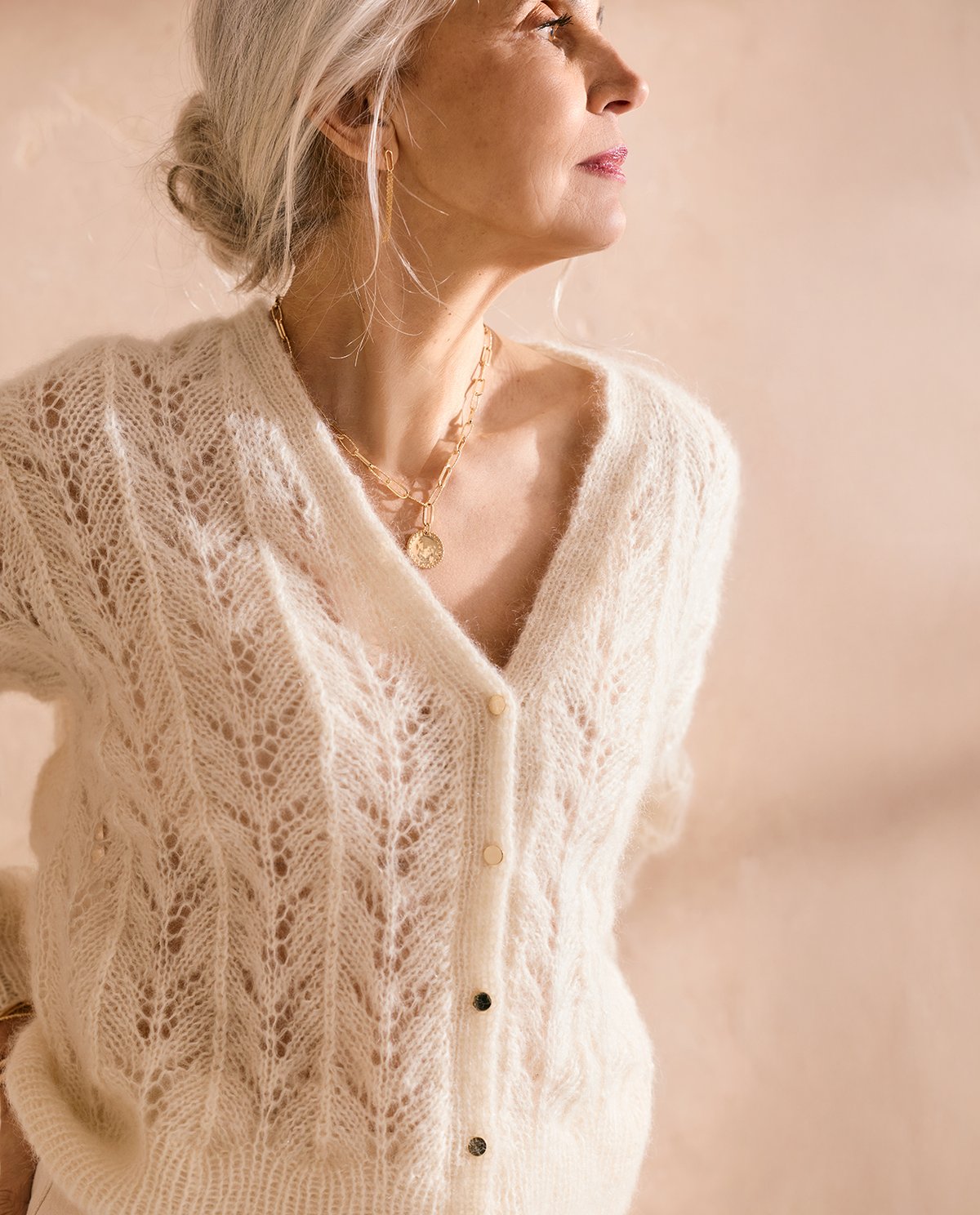 Patron PDF Tricot Phildar : Modèle Gilet ROMEO en phil mohair soie - Niveau Intermédiaire
