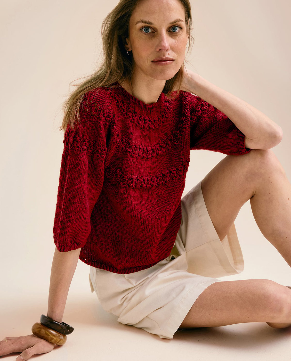 Patron PDF Tricot Phildar : Modèle Pull RENATA en phil mérinos 3.5 - Expert