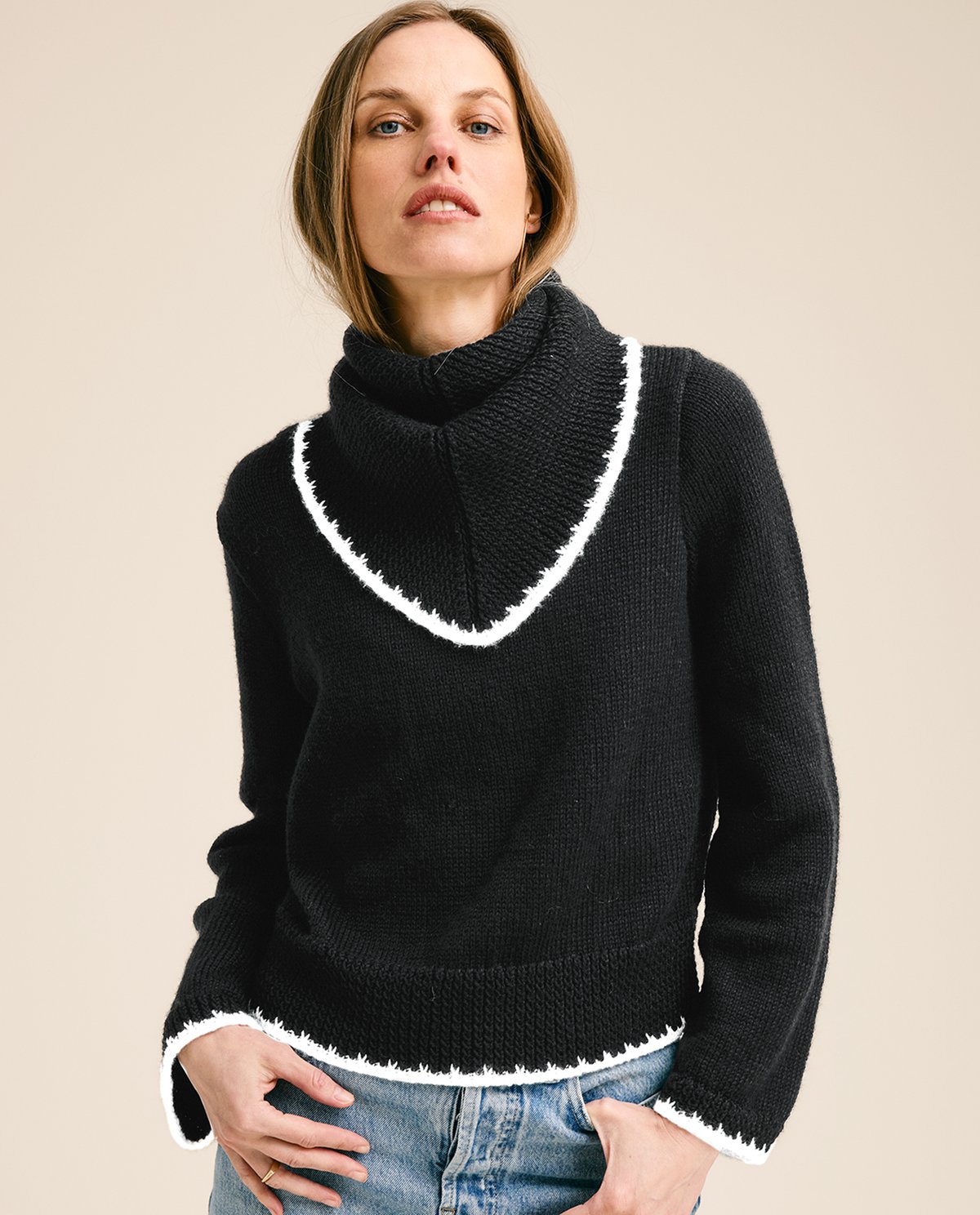 Patron PDF Tricot Phildar : Modèle pull et bandana ROMANE en phil Caresse - Niveau Intermédiaire