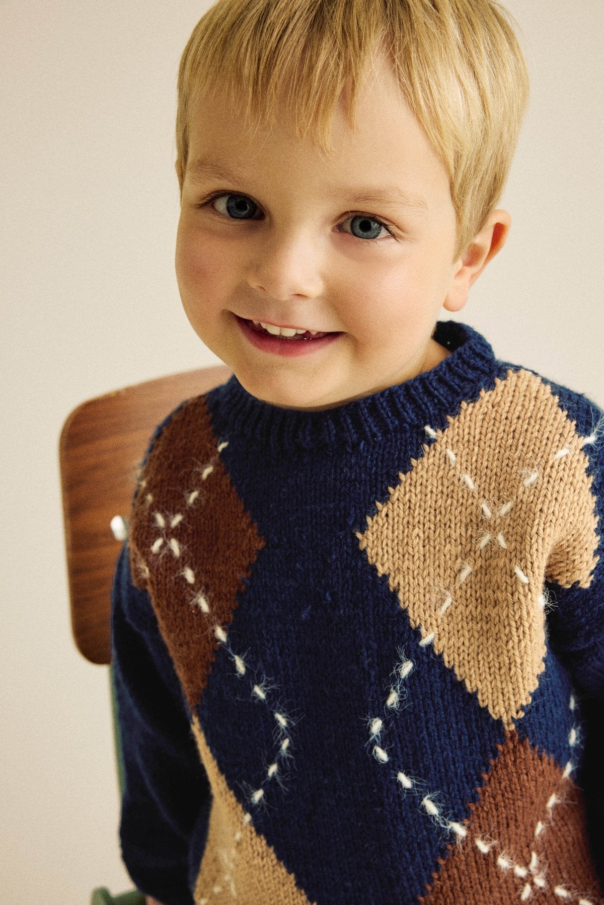 Patron pdf tricot Phildar : Modèle Enfant Le Pull SIMEON en Phil Imaginaire 3.5 Intermédiaire
