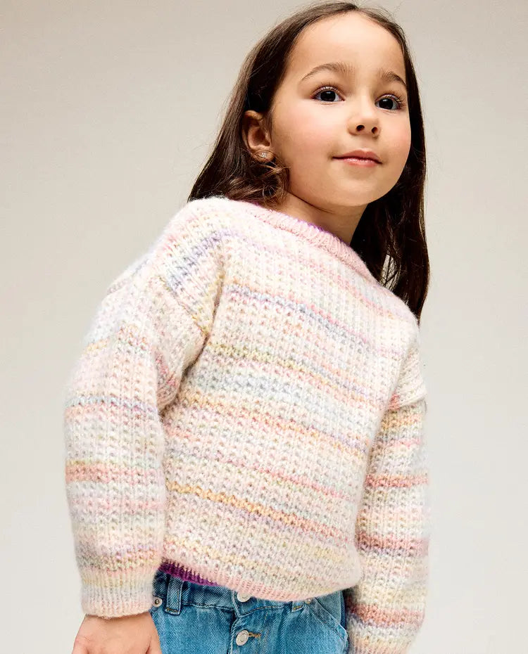 Patron PDF Tricot Phildar : Modèle enfant Pull PILAR en Phil Calypso Caresse - Facile
