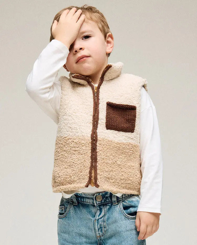 Patron PDF Tricot Phildar : Modèle enfant veste YOTIS en phil Douce - Intermédiaire
