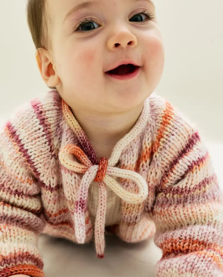 Patron PDF Tricot crochet Phildar : Modèle Gilet Layette XELIA Phil Calypso Intermédiaire