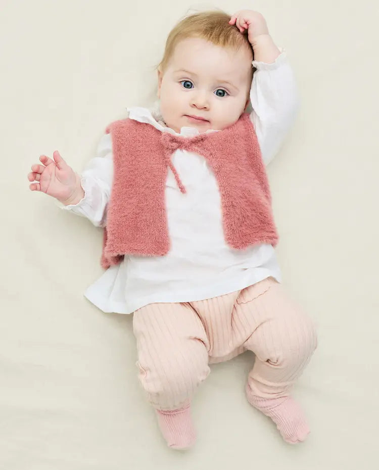 Patron PDF Tricot crochet Phildar : Modèle Gilet Layette ZALIE Phil romance lurex - Intermédiaire