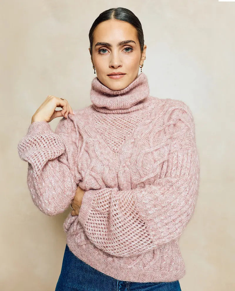 Patron PDF Tricot Phildar : Modèle femme pull BARSOLINE en phil irisé alpaga