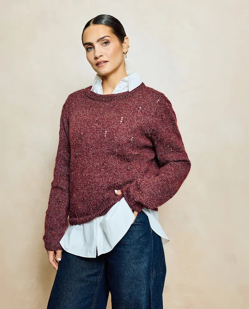 Patron PDF Tricot Phildar : Modèle femme pull BEONIE en phil iris