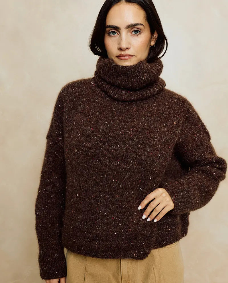 Patron PDF Tricot Phildar : Modèle femme pull BELZEBEE en phil tweed mohair