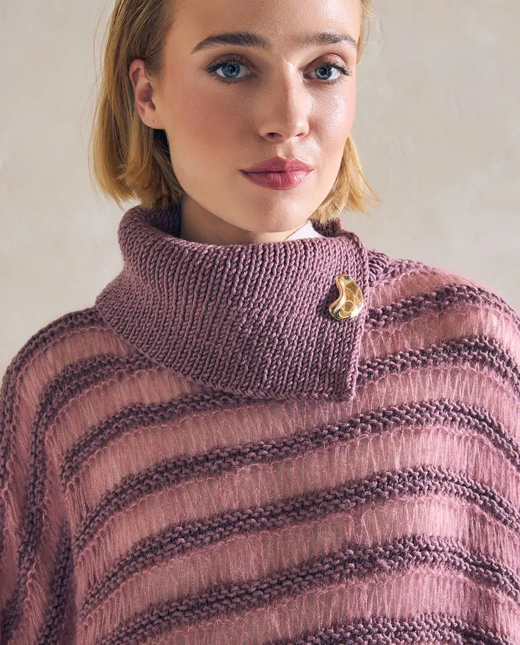 Patron Tricot Phildar : modèle femme la cape CARMEN en phil merinos mohair soie - facile