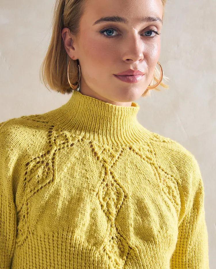 Patron PDF Tricot Phildar : Modèle femme le pull COLOMBE phil soie mérinos - expert