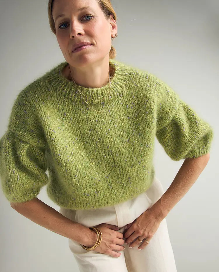 Kit Tricot Phildar : Modèle femme Pull EMILE en Phil Mohair Dots - Facile