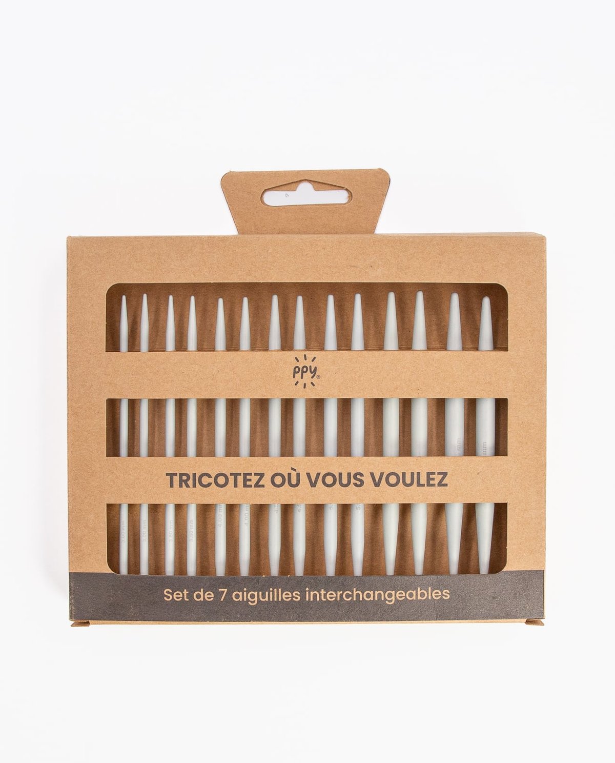 MERCERIE PPY - Set d'Aiguilles Circulaires à Tricoter Interchangeables Aluminium