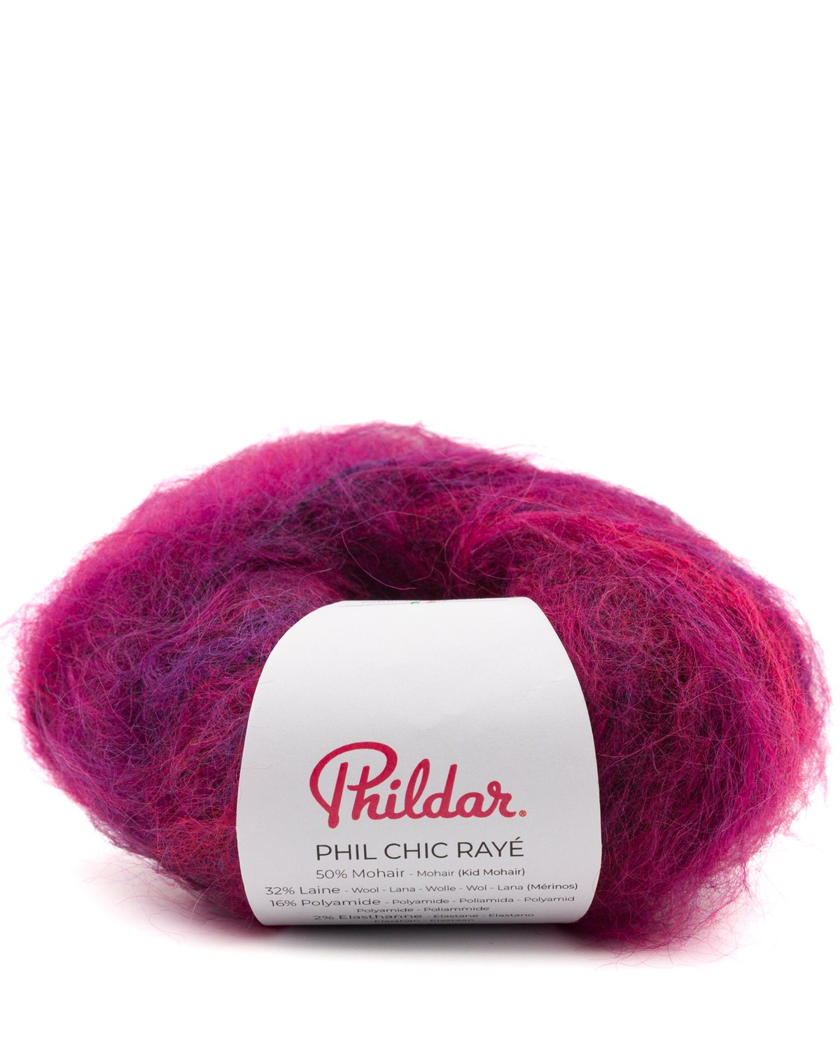 PHILDAR - PHIL CHIC RAYE - IMPRIME GRENAT