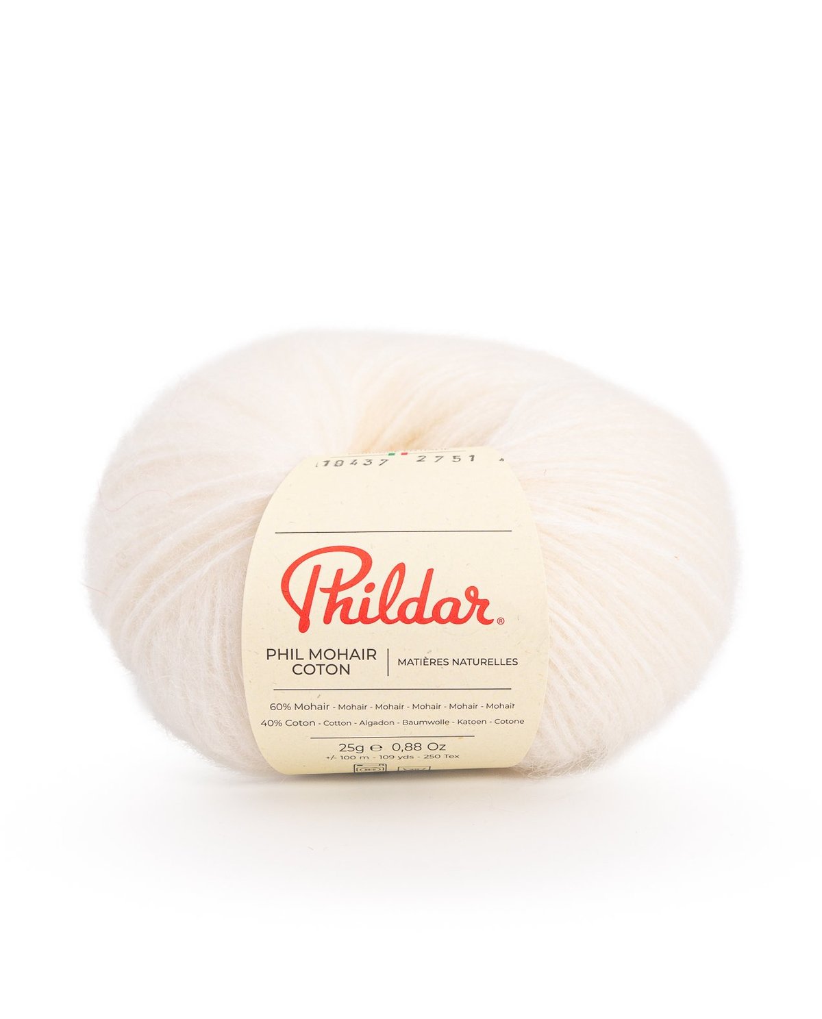 PHILDAR - PHIL MOHAIR COTON - Craie