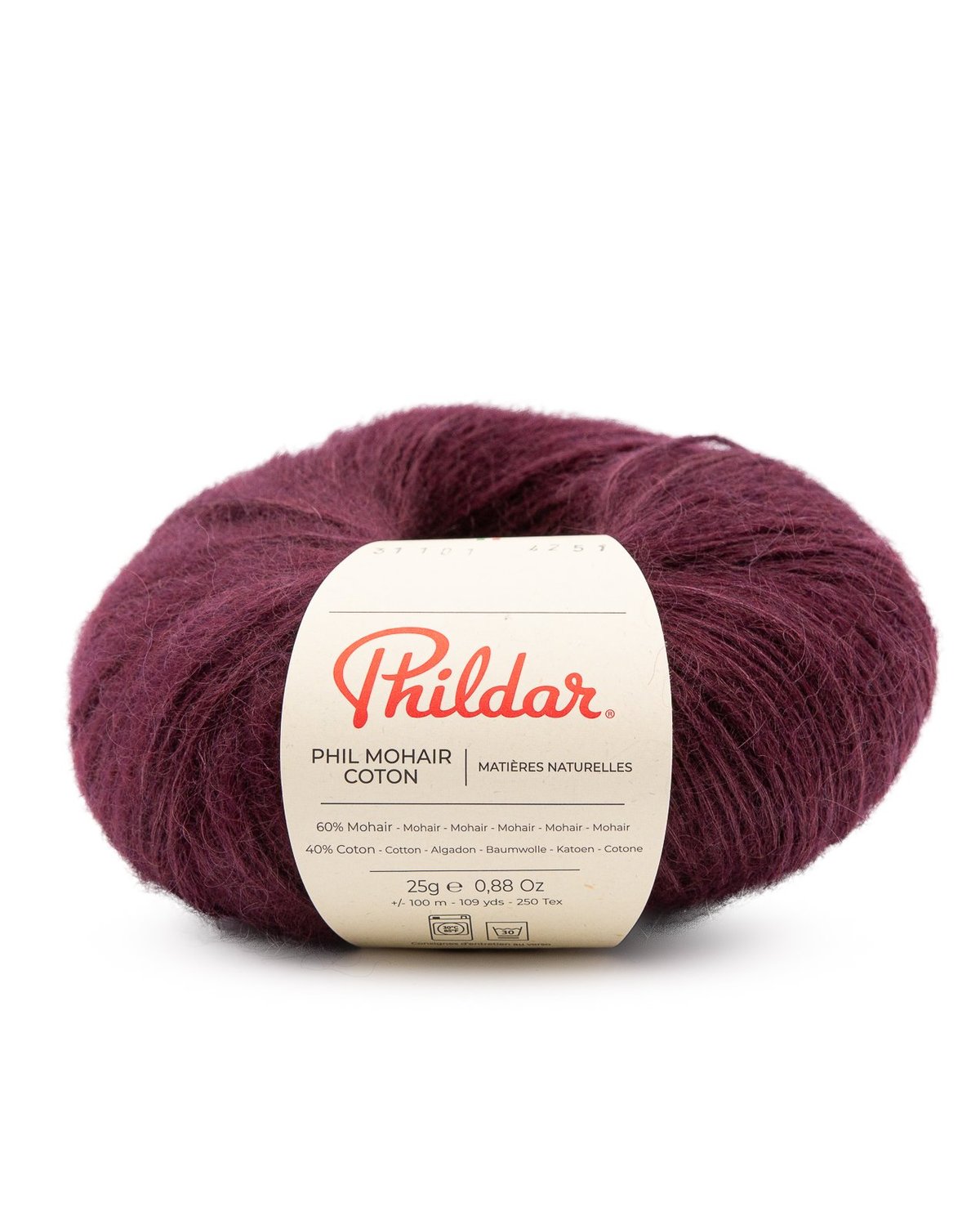 PHILDAR - PHIL MOHAIR COTON - Aubergine