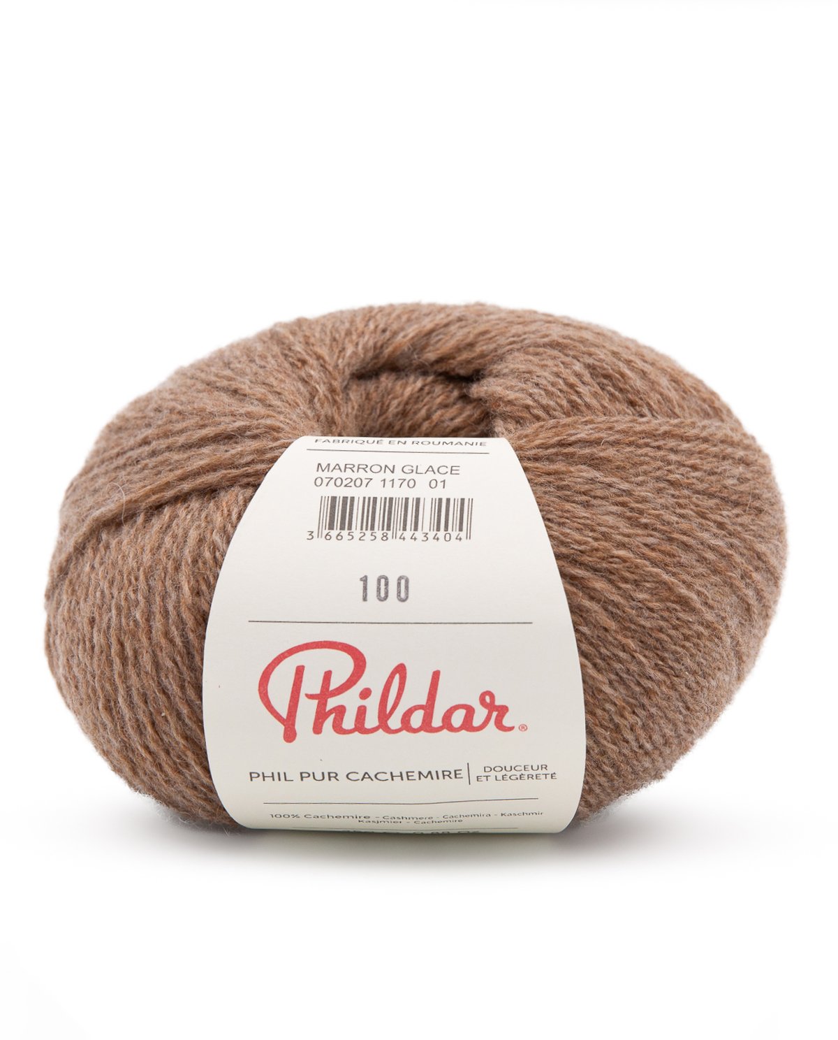 PHILDAR - PUR CACHEMIRE - MARRON GLACE