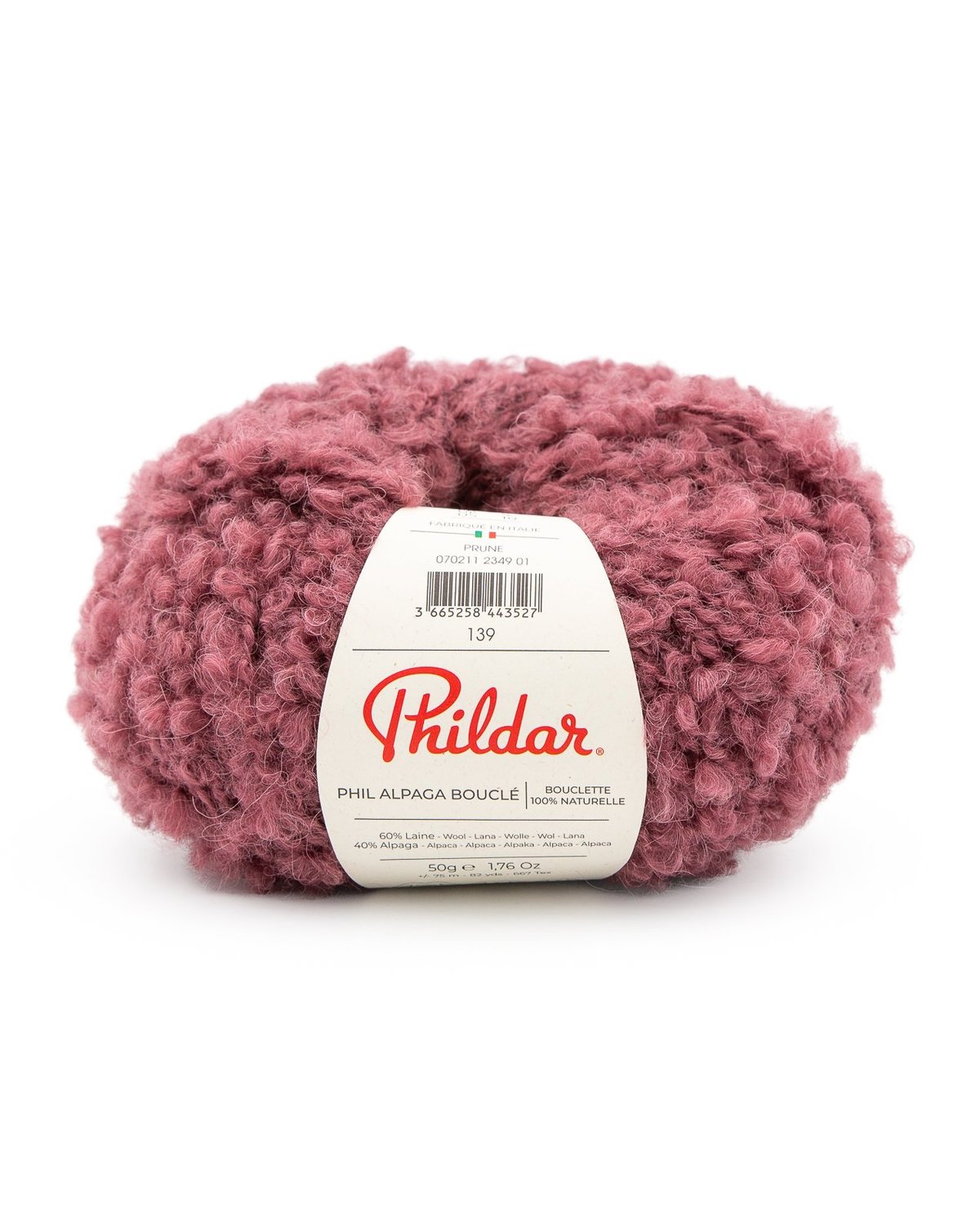 PHILDAR - PHIL ALPAGA BOUCLE - Prune