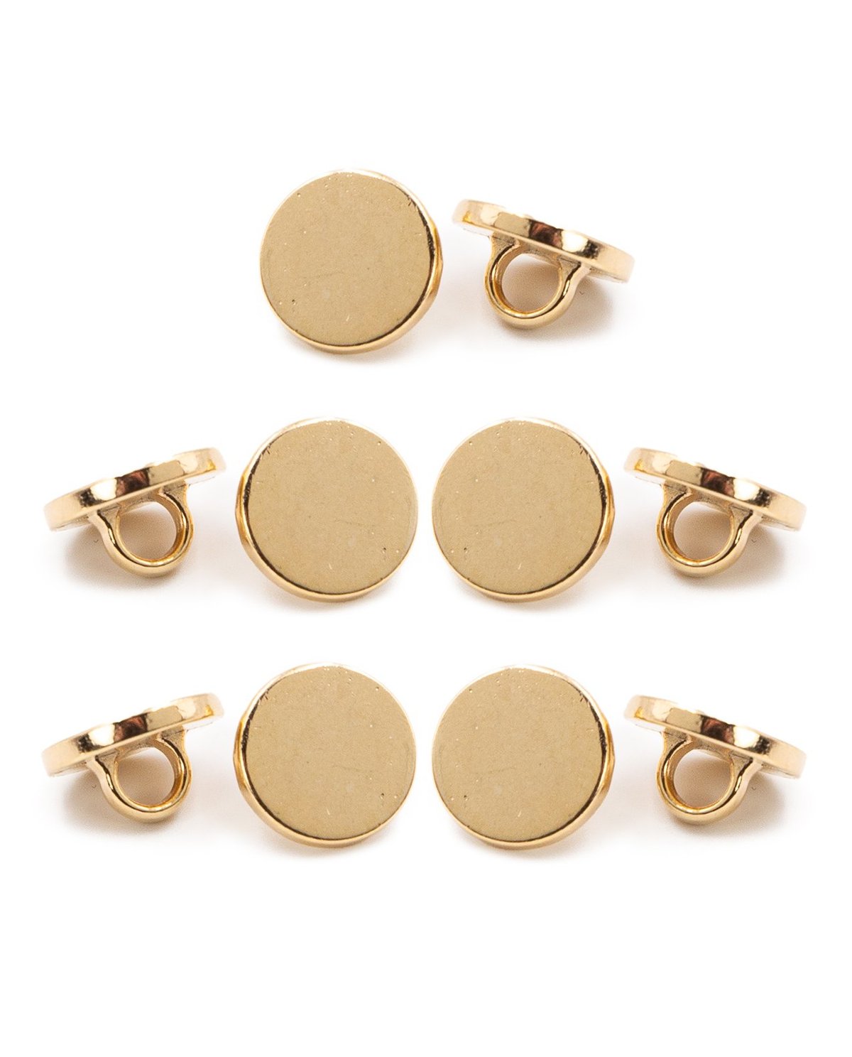 MERCERIE PPY - Lot De 5 Boutons Plat À Queue Doré ou Argenté