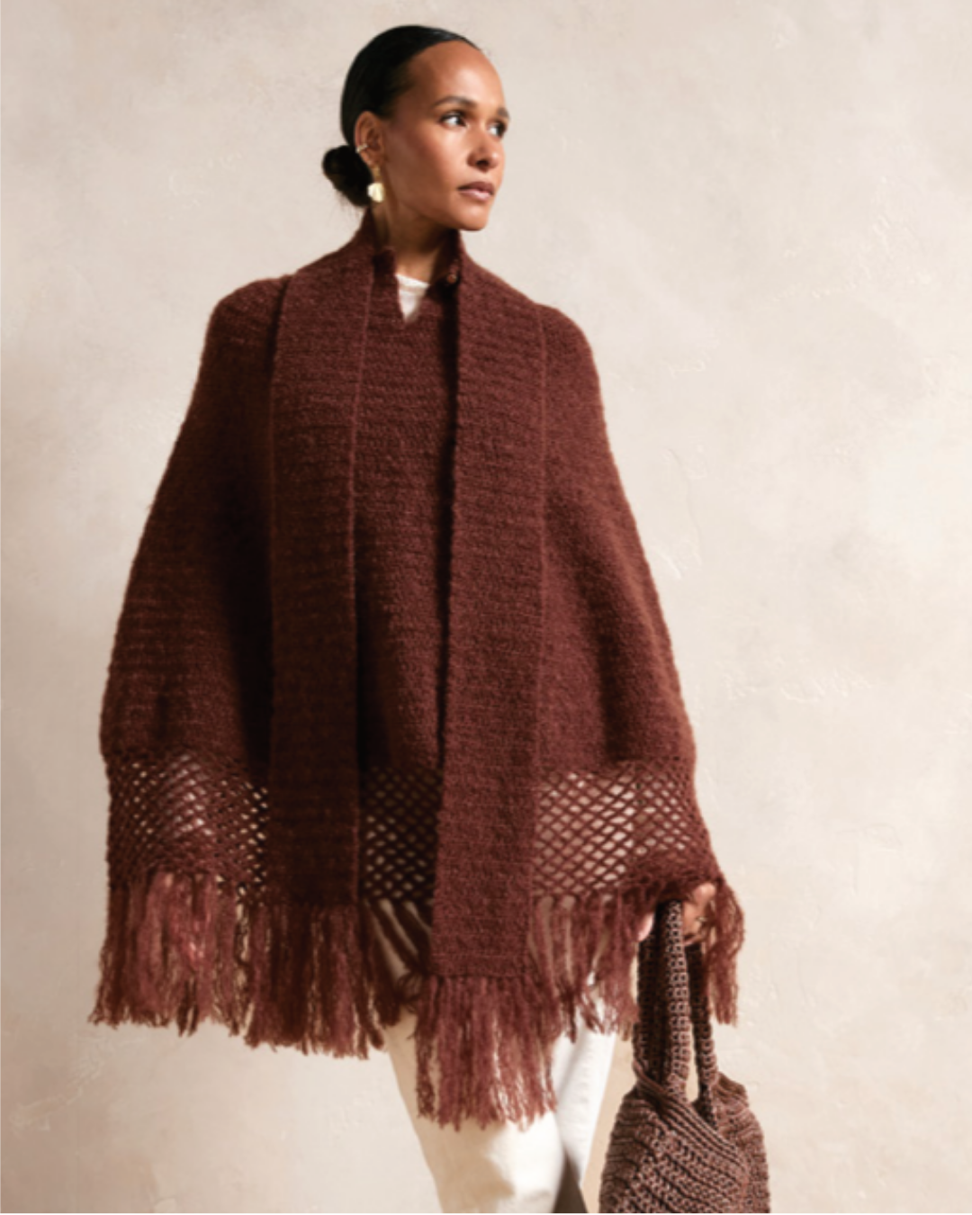 Patron PDF Crochet Phildar : modèle femme le poncho et l'écharpe AURELIA en phil chic