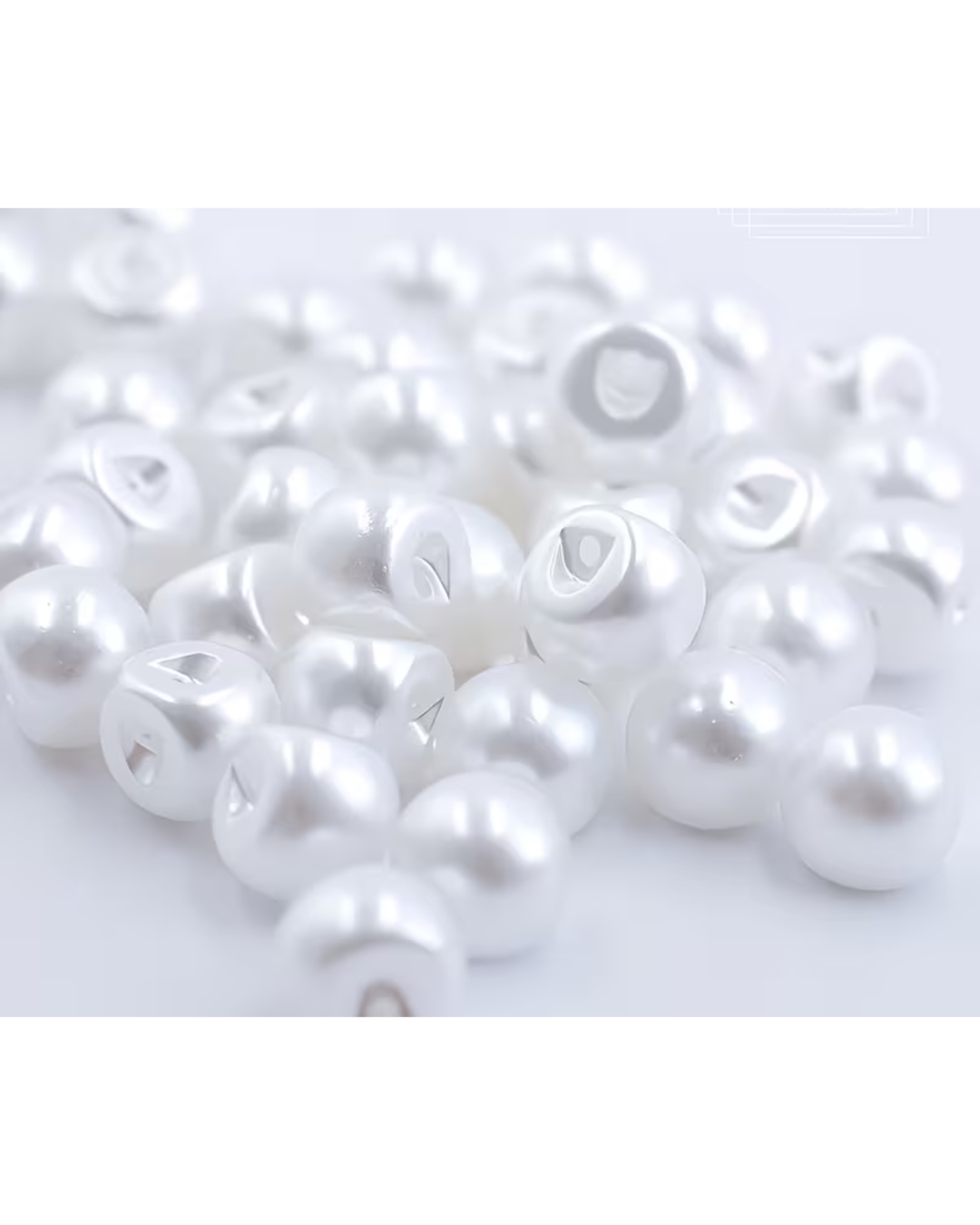 Lot de 5 boutons perles nacrées - forme boule 10mm