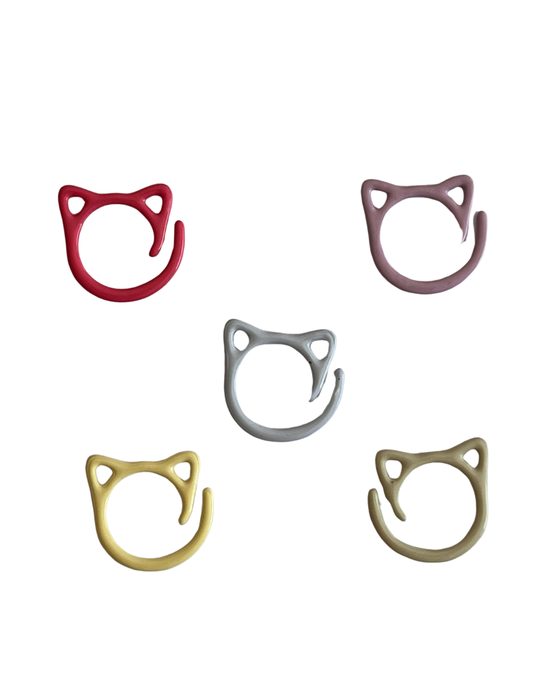 Lot de 5 Marqueur de Mailles CHATS PASTELS pour Crochet