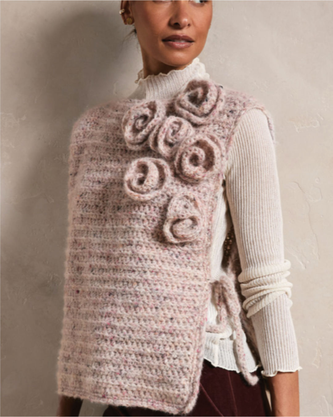 Patron PDF Crochet Phildar : modèle femme le plastron ANITA en phil tweed mohair