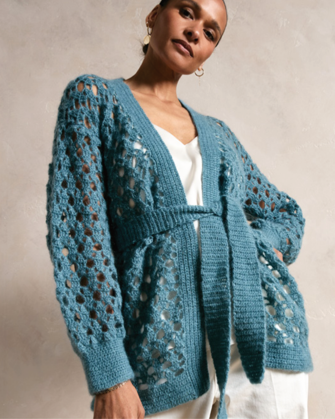 Patron PDF Crochet Phildar : modèle femme le gilet EMILIE en phil mohair coton