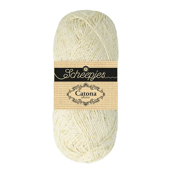 Scheepjes - Coton Mercerisé Catona Shine 50g - 105 Bridal White Ecru Doré