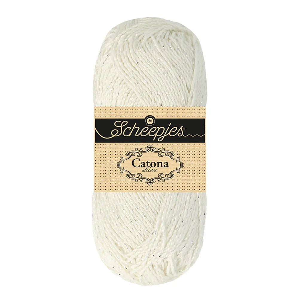 Scheepjes - Coton Mercerisé Catona Shine 50g - 105 Bridal White Ecru Argenté