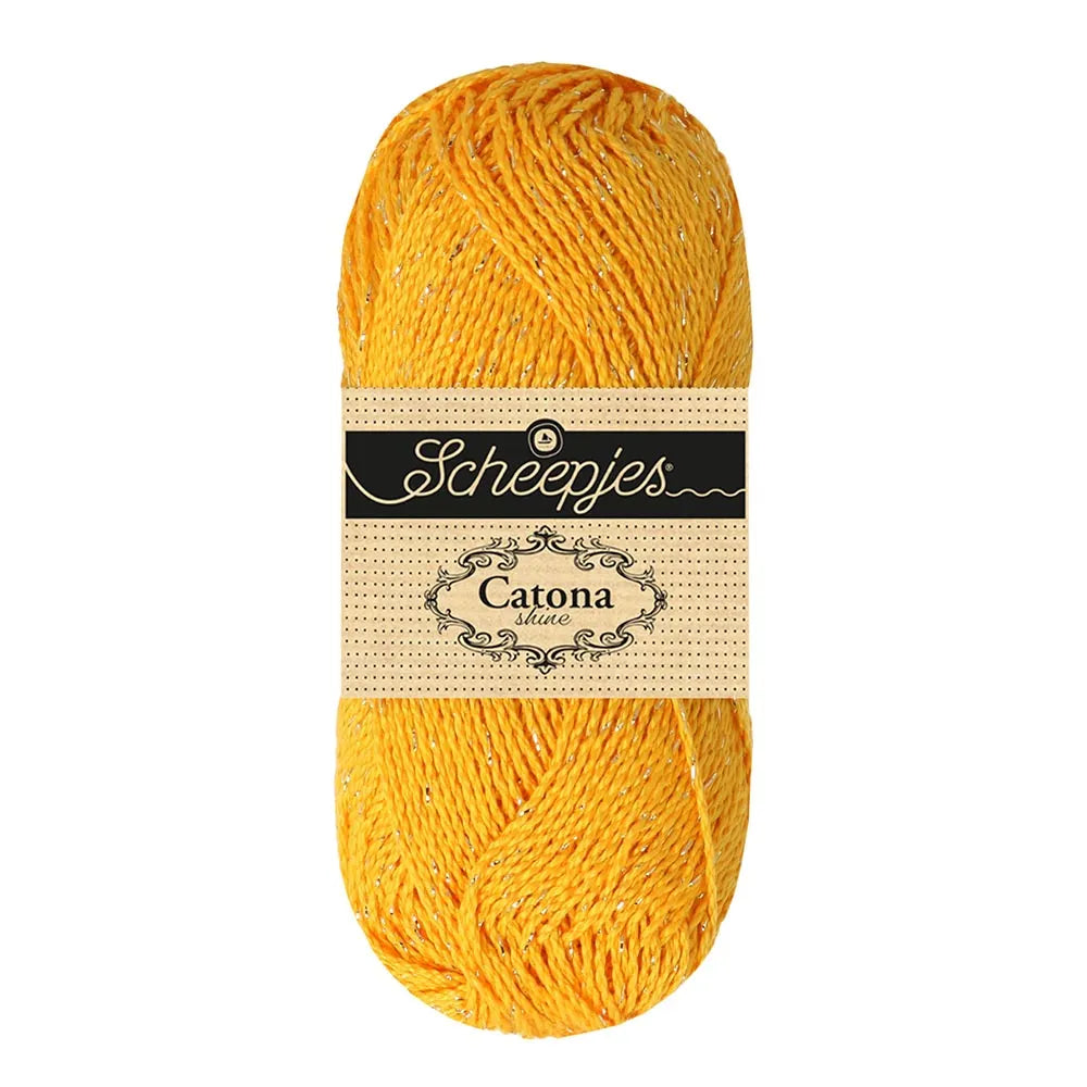 Scheepjes - Coton Mercerisé Catona Shine 50g - 208 Yellow Gold Jaune Doré