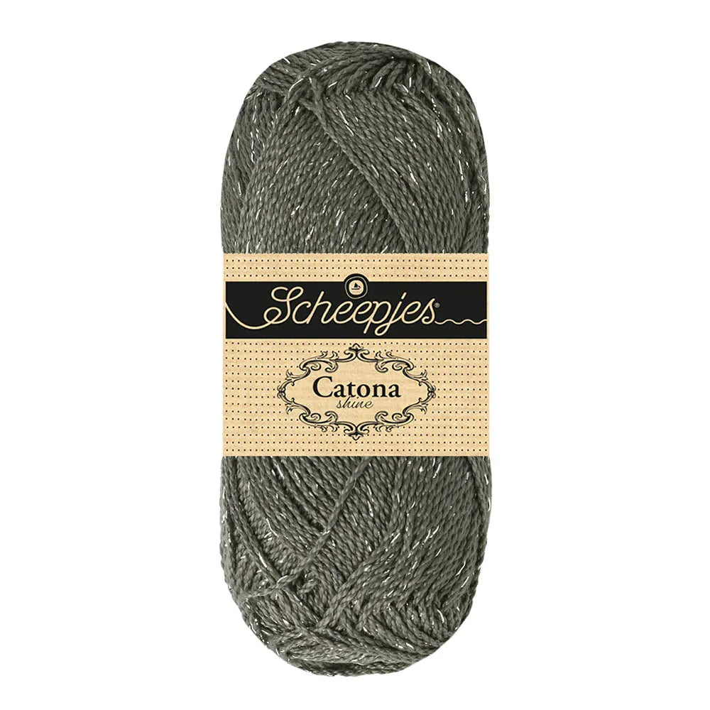 Scheepjes - Coton Mercerisé Catona Shine 50g - 242 Metal Grey Silver Gris Métal Argenté