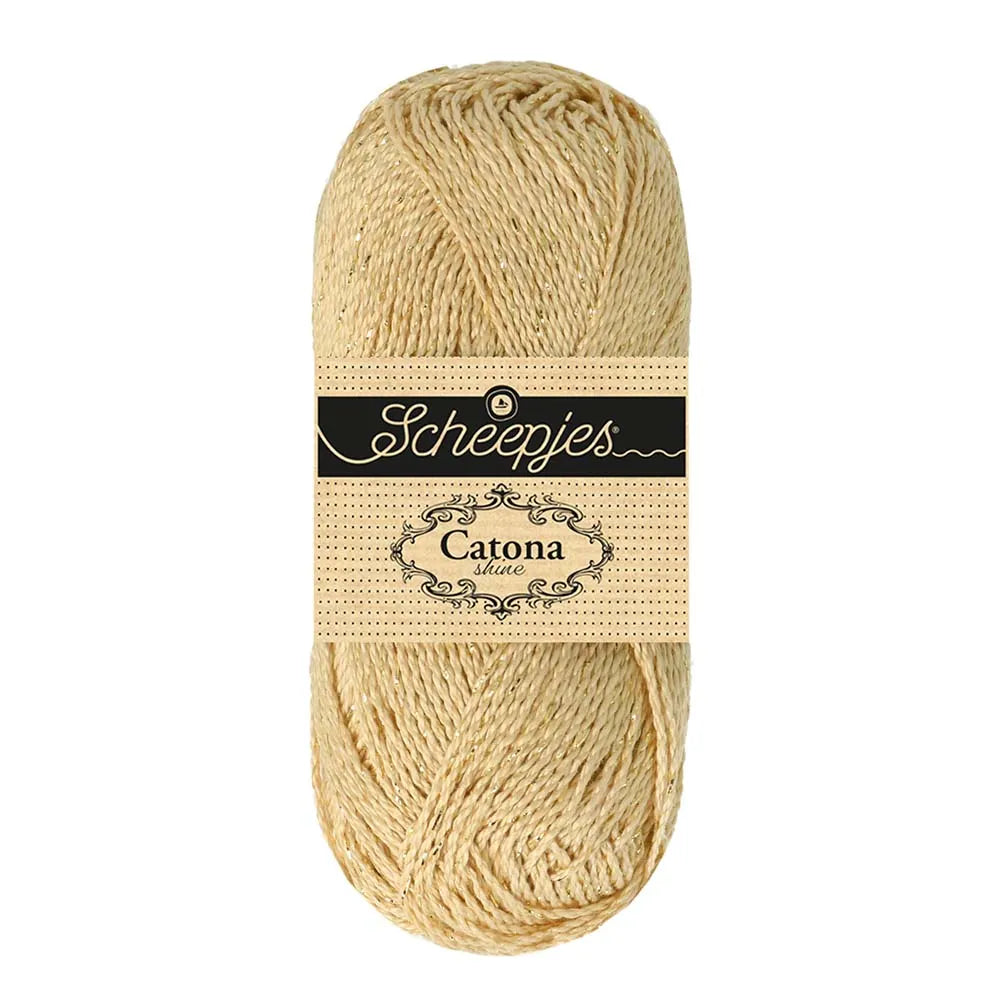Scheepjes - Coton Mercerisé Catona Shine 50g - 404 English Tea Gold Thé Anglais Doré