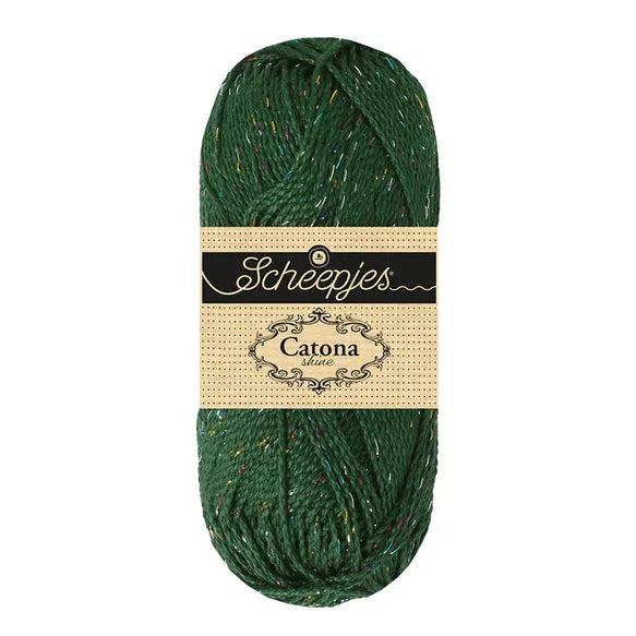 Scheepjes - Coton Mercerisé Catona Shine 50g - 525 Fir Rainbow Vert Arc en Ciel