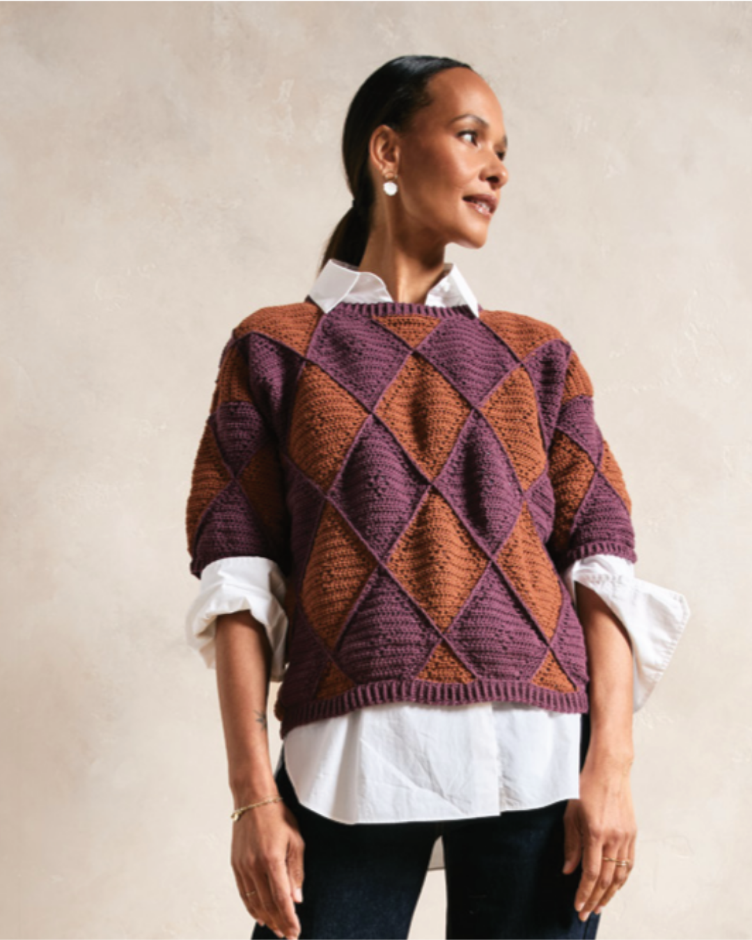 Patron PDF Crochet Phildar : modèle femme le pull ANGELA en phil cachemire coton