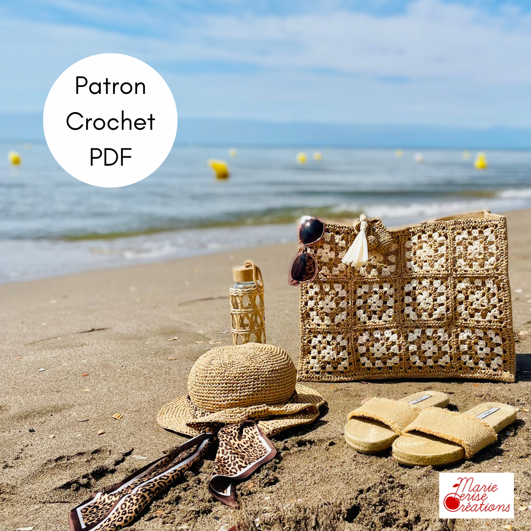 PATRON PDF CROCHET : Customisation en Grannys Raphia de votre Sac Caba ...