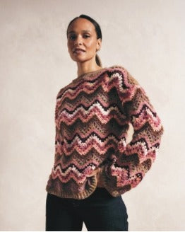 Patron PDF Crochet Phildar : le pull ANNA en Phil Lovely Mohair Phil Irlandais Phil Irise Alpaga Phil Merinos 3.5 Phil Romance Lurex Phil Hairy & Phil Calypso