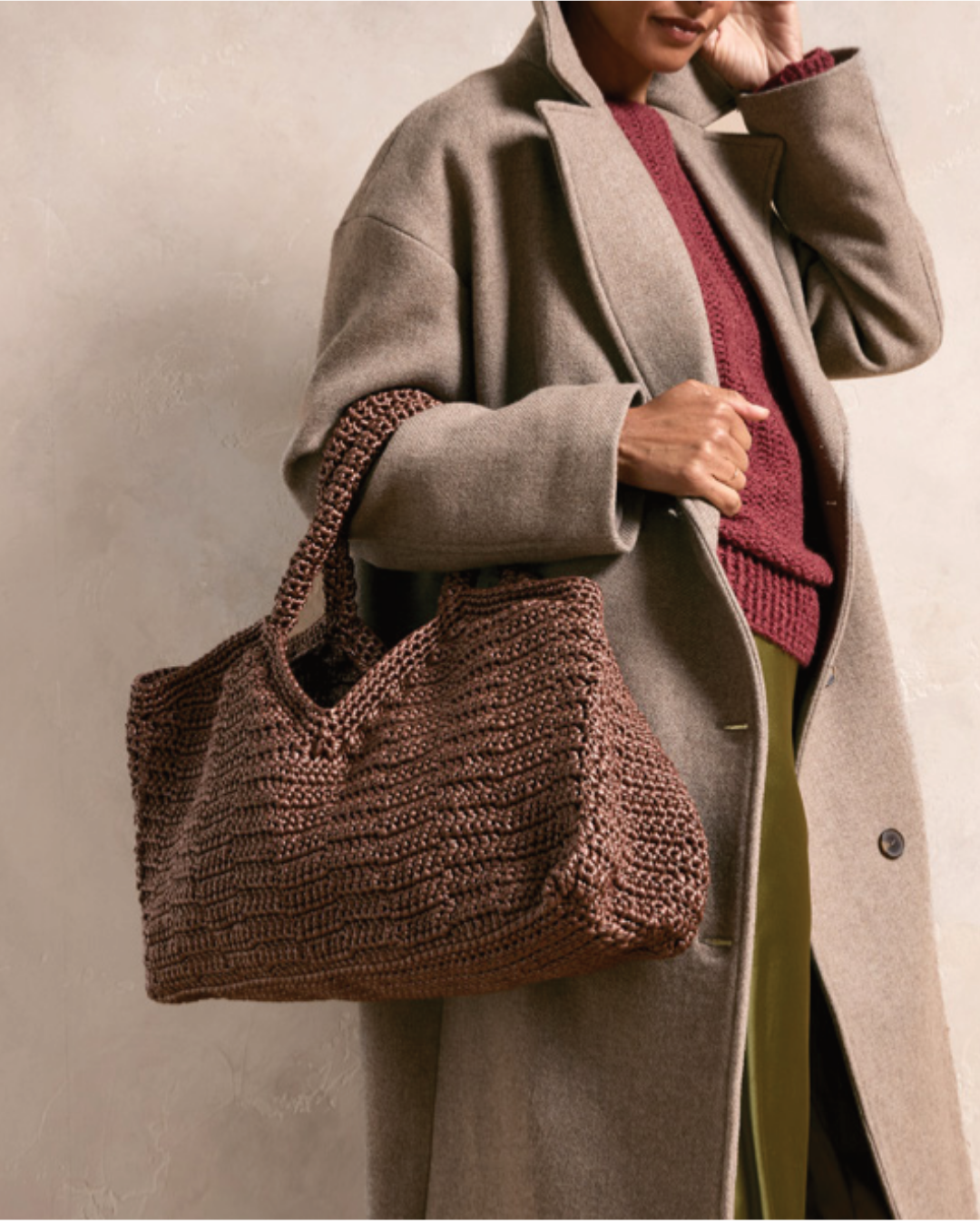 Patron PDF Crochet Phildar : modèle femme le sac ALVINA en phil similicuir