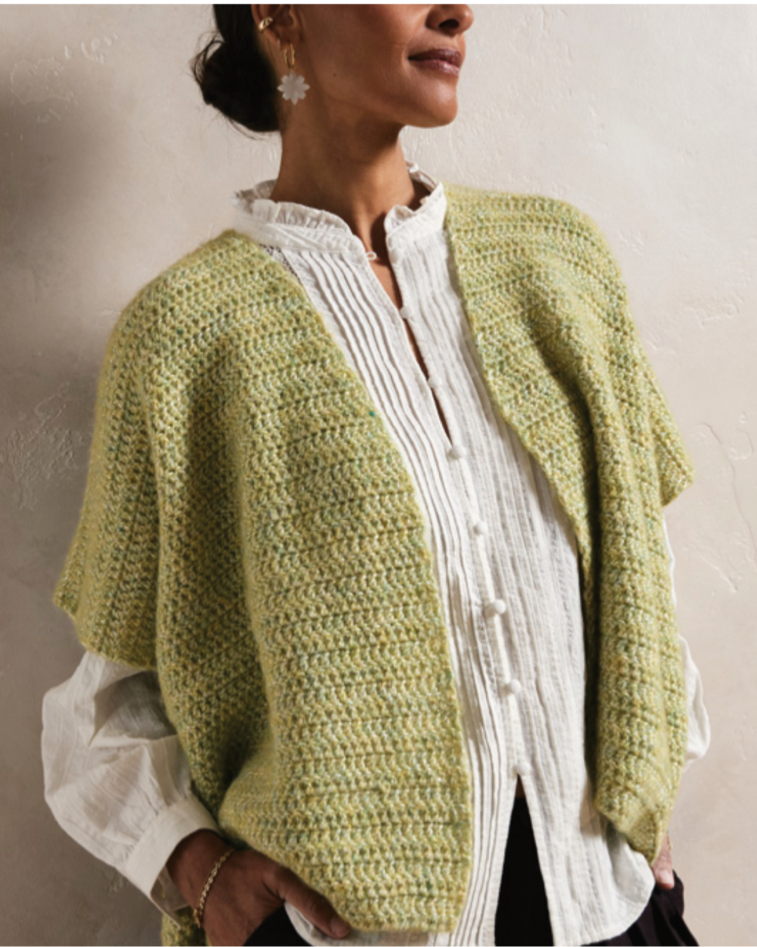 Patron PDF Crochet Phildar : modèle femme le gilet ANGE en phil irisé alpaga