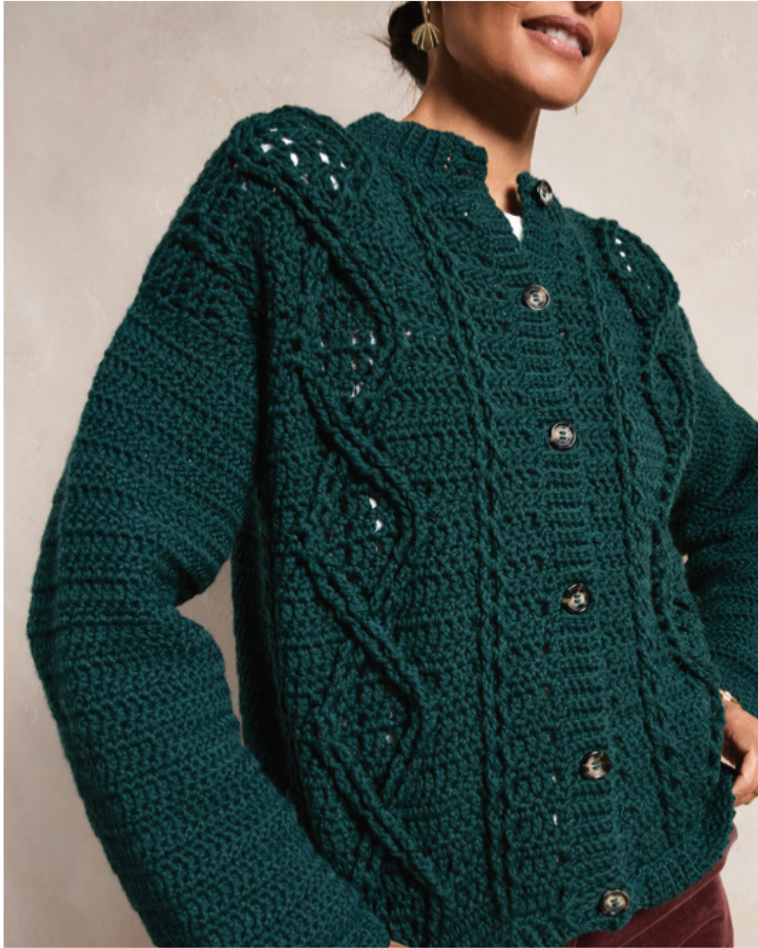 Patron PDF Crochet Phildar : modèle femme le gilet AGATHA en Phil Imaginaire