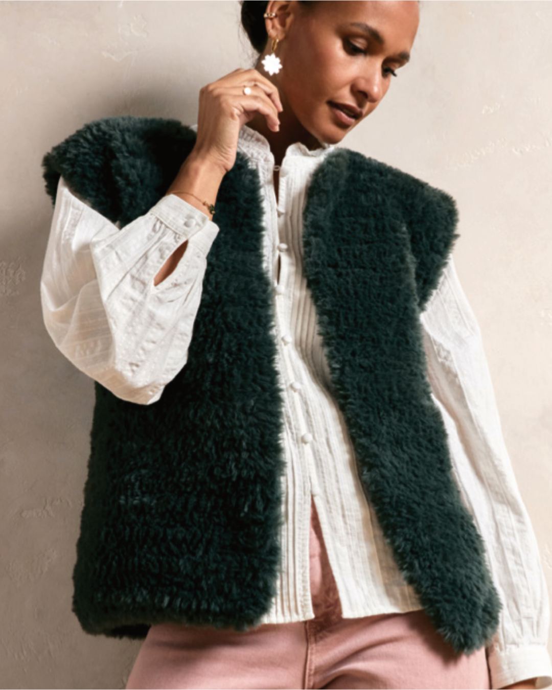 Patron PDF Crochet Phildar : modèle femme le gilet de berger sans manche ADA en phil inuit