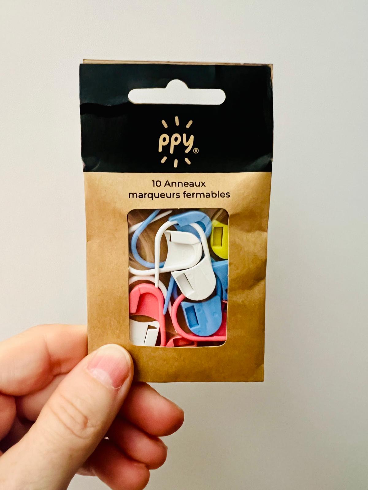 PPY : POCHETTE DE 10 ANNEAUX MARQUEURS DE MAILLES GRAND FORMAT