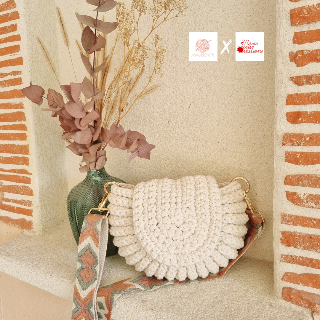 KIT CROCHET Le Sac Coquillage Cecilia bandouli re ethnique