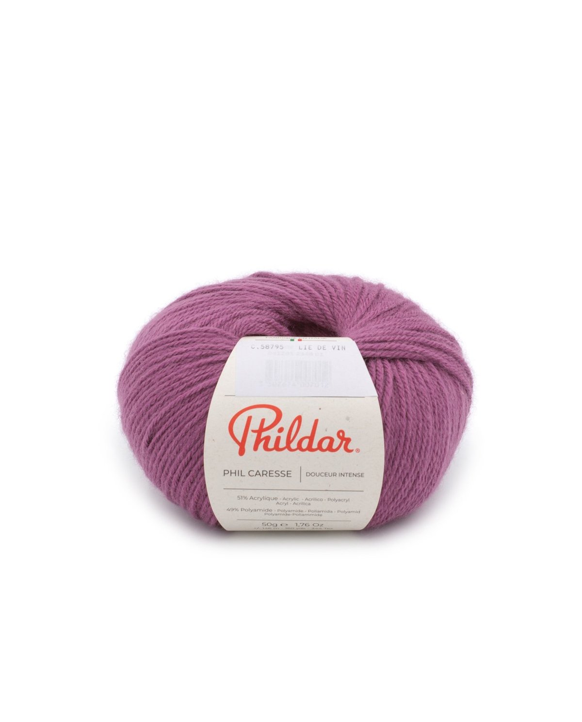 PHILDAR - PHIL CARESSE - lie de vin