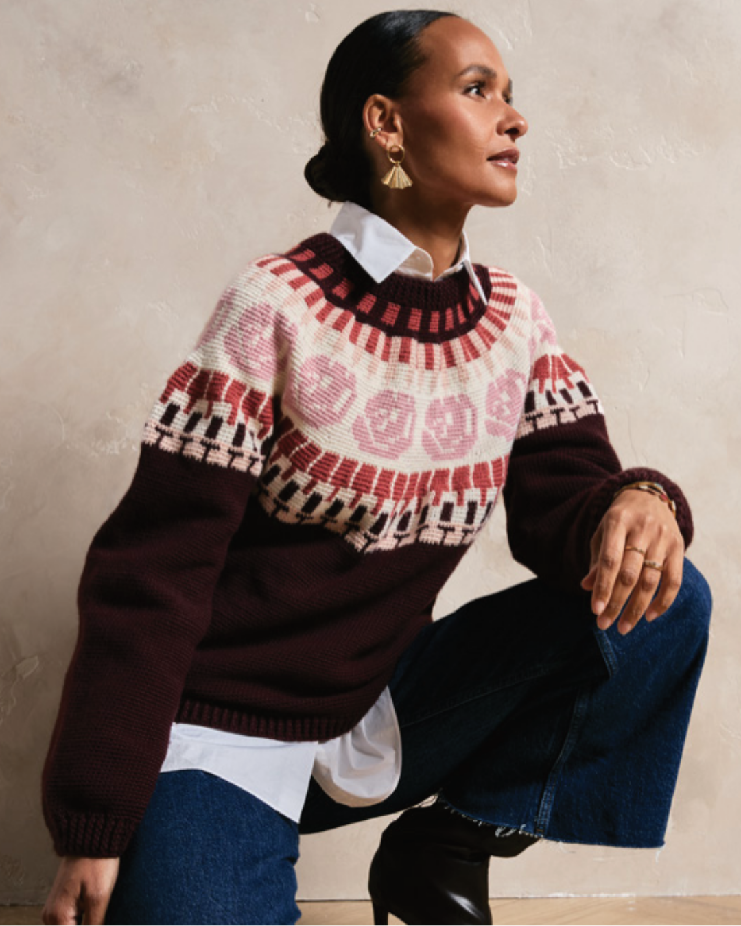 Patron PDF Crochet Phildar :modèle femme le pull AIMEE en phil caresse