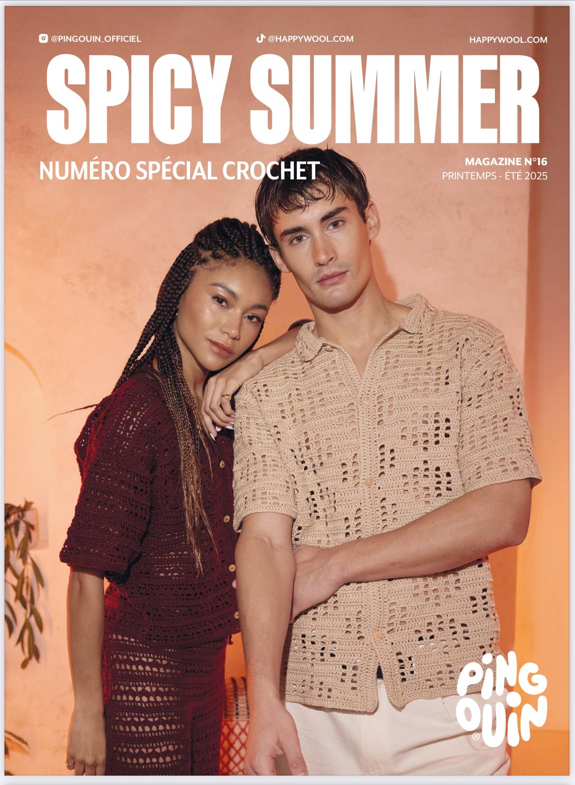 PINGOUIN : MAGAZINE N°16 SPICY SUMMER - 20 MODELES CROCHET P/E 2025