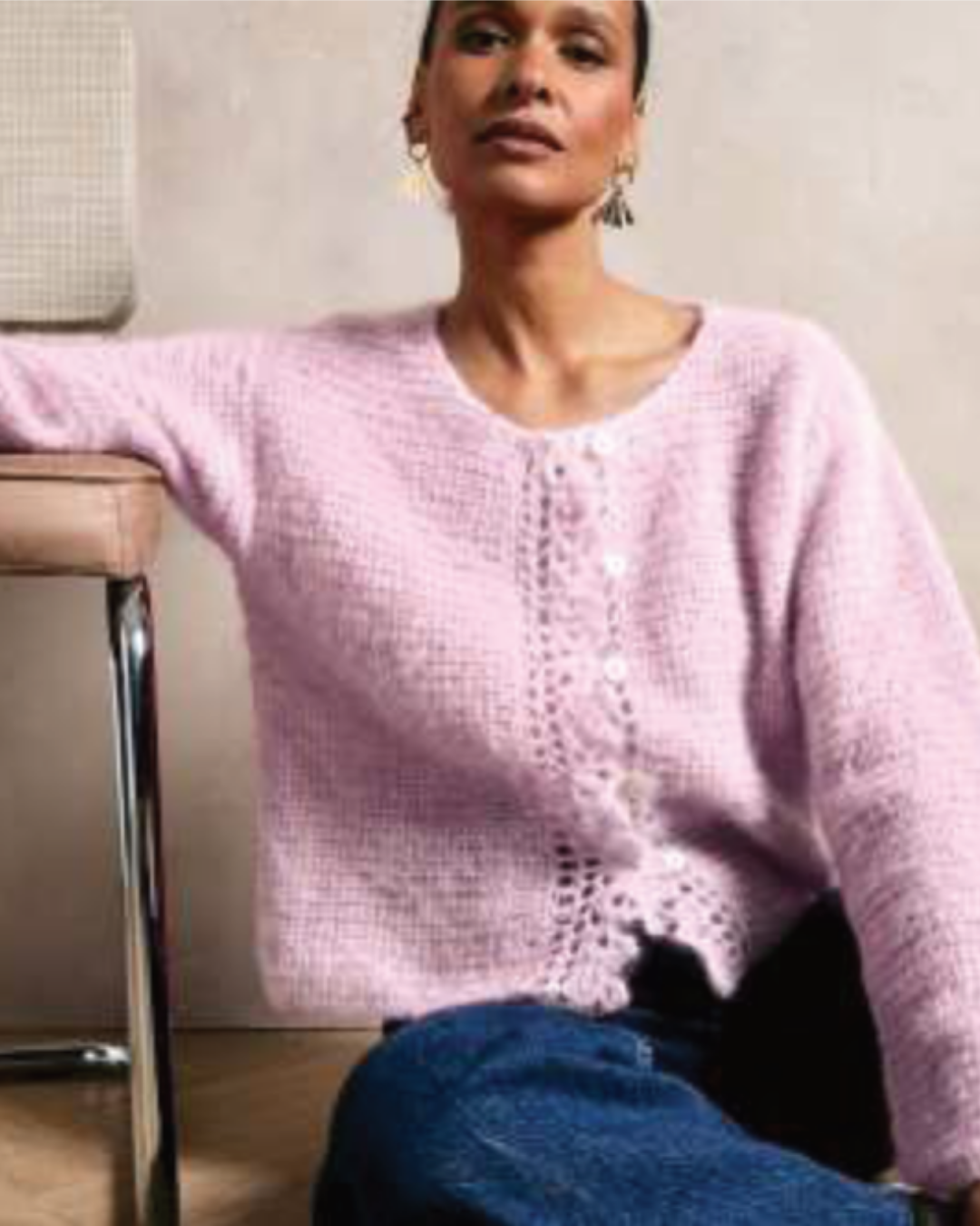 Patron PDF Crochet Phildar :modèle femme le gilet AUDE en phil mohair soie